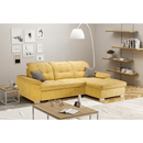 Ülőgarnitúra, mustár anyag, jobbos, EVANGELIN