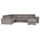 Ülőgarnitúra, szürkésbarna Taupe, jobbos kivitelezés, SEGORIA ROH U