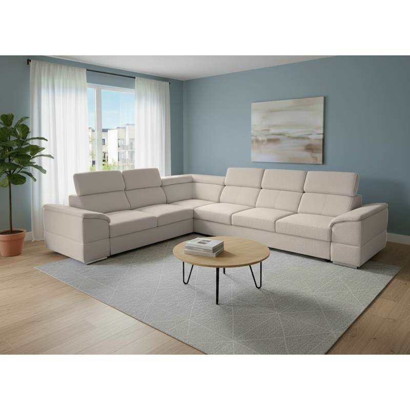 Ülőgarnitúra, bézs Majestic szövet, SEGORIA LUX