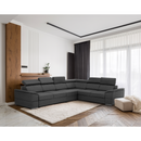 Sarok ülőgarnitúra, szürke, SEGORIA LUX