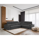 Sarok ülőgarnitúra, szürke, SEGORIA LUX