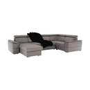 Ülőgarnitúra, szükésbarna Taupe, balos kivitel, SEGORIA ROH U