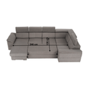 Ülőgarnitúra, szükésbarna Taupe, balos kivitel, SEGORIA ROH U