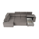 Ülőgarnitúra, szürkésbarna Taupe, jobbos kivitelezés, SEGORIA ROH U