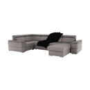 Ülőgarnitúra, szürkésbarna Taupe, jobbos kivitelezés, SEGORIA ROH U