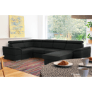 Ülőgarnitúra, sötétszürke, jobbos kivitel, SEGORIA ROH U