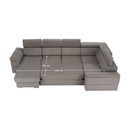 Ülőgarnitúra, szükésbarna Taupe, balos kivitel, SEGORIA ROH U