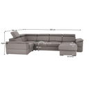 Ülőgarnitúra, szürkésbarna Taupe, jobbos kivitelezés, SEGORIA ROH U