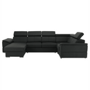 Ülőgarnitúra, sötétszürke, balos kivitel, SEGORIA ROH U