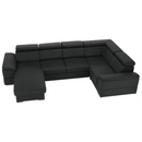 Ülőgarnitúra, sötétszürke, balos kivitel, SEGORIA ROH U