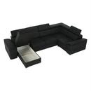 Ülőgarnitúra, sötétszürke, balos kivitel, SEGORIA ROH U