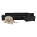 Ülőgarnitúra, sötétszürke, balos kivitel, SEGORIA ROH U