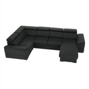 Ülőgarnitúra, sötétszürke, jobbos kivitel, SEGORIA ROH U