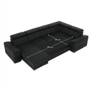 Ülőgarnitúra, sötétszürke, balos kivitel, SEGORIA ROH U