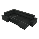 Ülőgarnitúra, sötétszürke, jobbos kivitel, SEGORIA ROH U