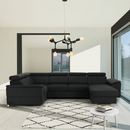 Ülőgarnitúra, sötétszürke, jobbos kivitel, SEGORIA ROH U