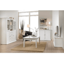 Komód, DTD fóliázott/MDF festett, fehér, PARIS 76716