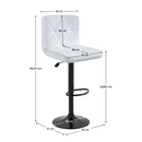 Bárszék, ekobőr fehér/fekete, SELEST