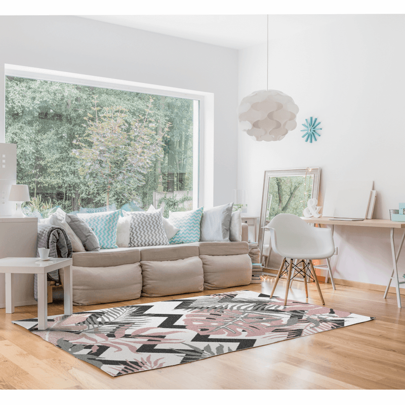 Szőnyeg, sokszínű, leveles minta, 100x150, SELIM