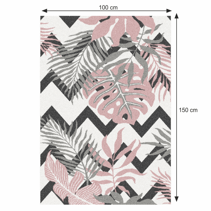 Szőnyeg, sokszínű, leveles minta, 100x150, SELIM