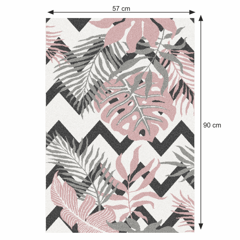 Szőnyeg, sokszínű, leveles minta, 57x90, SELIM