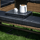 Kerti asztalka, fekete acél/edzett üveg, SELKO