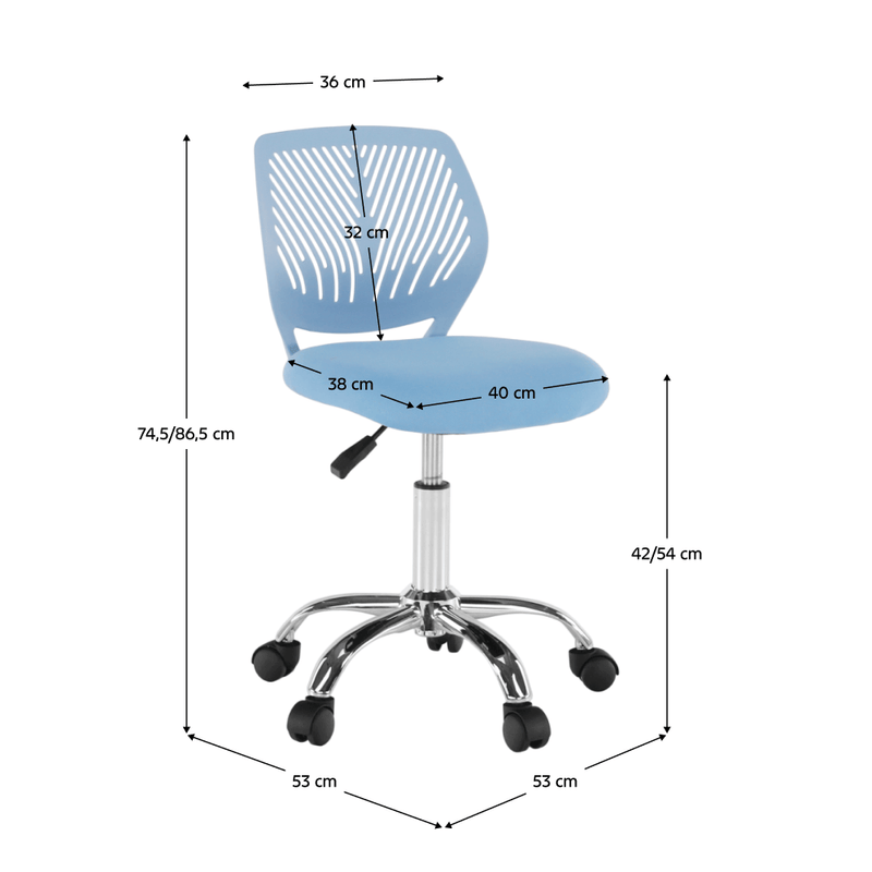 Forgószék, kék/króm, SELVA