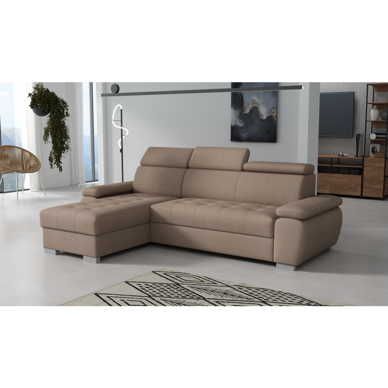 Sarok ülőgarnitúra, szürkésbézs Taupe, balos, SEMI ROH