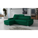 Sarok ülőgarnitúra, zöld, balos, SEMI ROH