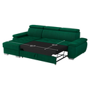 Sarok ülőgarnitúra, zöld, balos, SEMI ROH