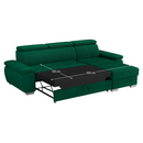 Sarok ülőgarnitúra, zöld, jobbos, SEMI ROH