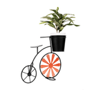 Kerékpár alakú RETRO virágcserép, bordó/fekete, SEMIL