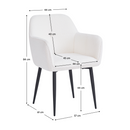 Étkezőszék, fehér/fekete, SENER