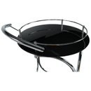 Zsúrasztal, fekete üveg + fém (króm), VESNA