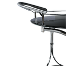 Zsúrasztal, fekete üveg + fém (króm), VESNA