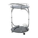 Zsúrasztal, fekete üveg + fém (króm), VESNA