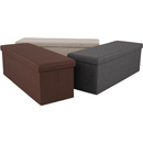 Összehajtható puff, barna szövet, UMINA