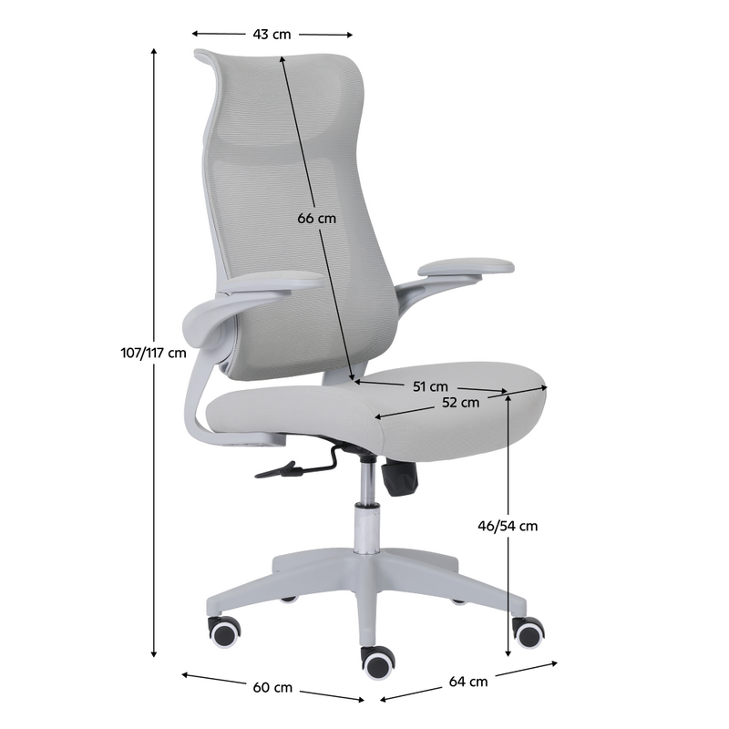 Irodai szék, szürke, SETON