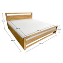 Franciaágy, 160x200, masszív fa, természetes, SHEILA