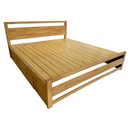 Franciaágy, 180x200, masszív fa, természetes, SHEILA