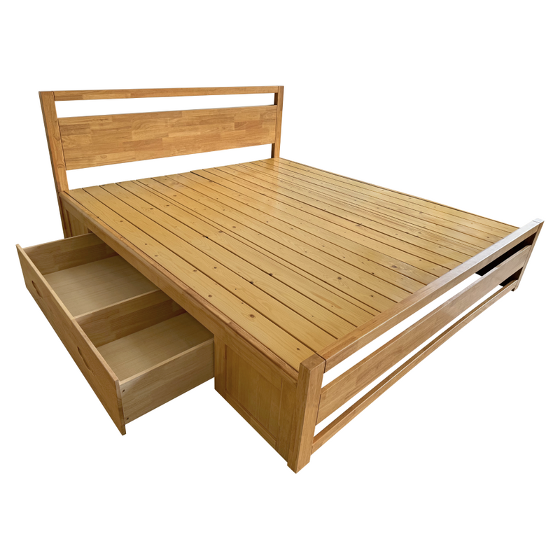 Franciaágy, 160x200, masszív fa, természetes, SHEILA