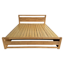 Franciaágy, 180x200, masszív fa, természetes, SHEILA