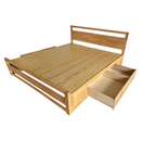 Franciaágy, 160x200, masszív fa, természetes, SHEILA