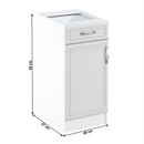 Alsószekrény D40S1, balos, fehér/sosna Andersen, SICILIA