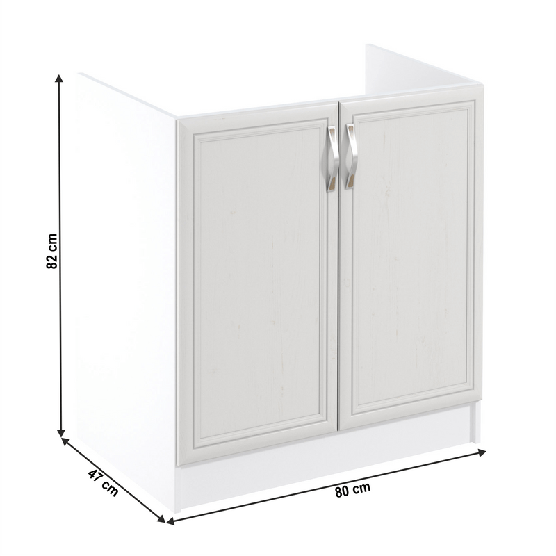 Mosogatószekrény D80Z, fehér/sosna Andersen, SICILIA