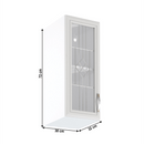 Felsőszekrény G30S üveggel, balos, fehér/sosna Andersen, SICILIA