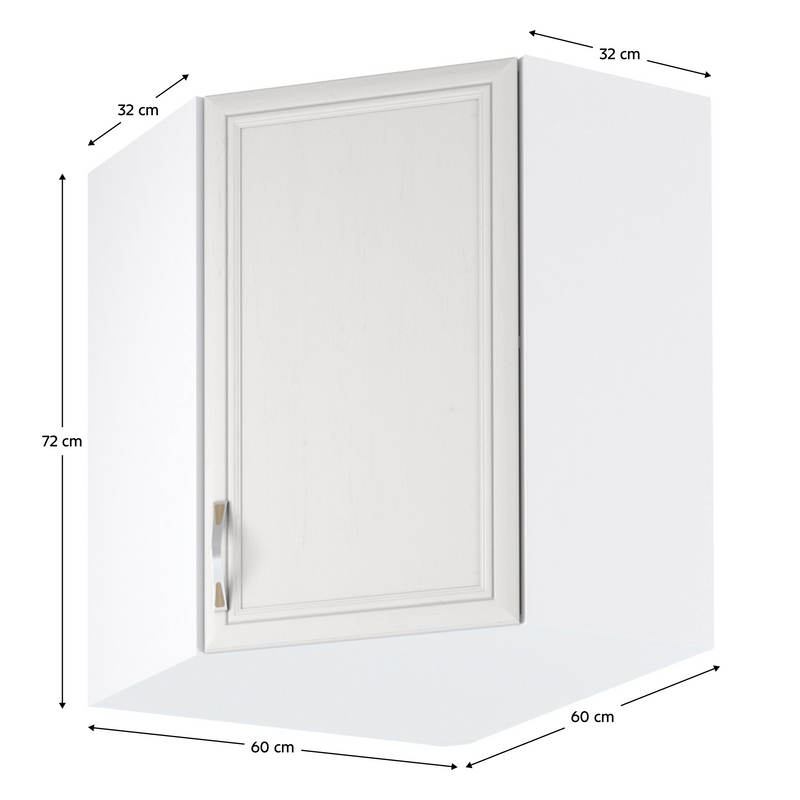 Felső sarokszekrény G60N, fehér/sosna Andersen, SICILIA