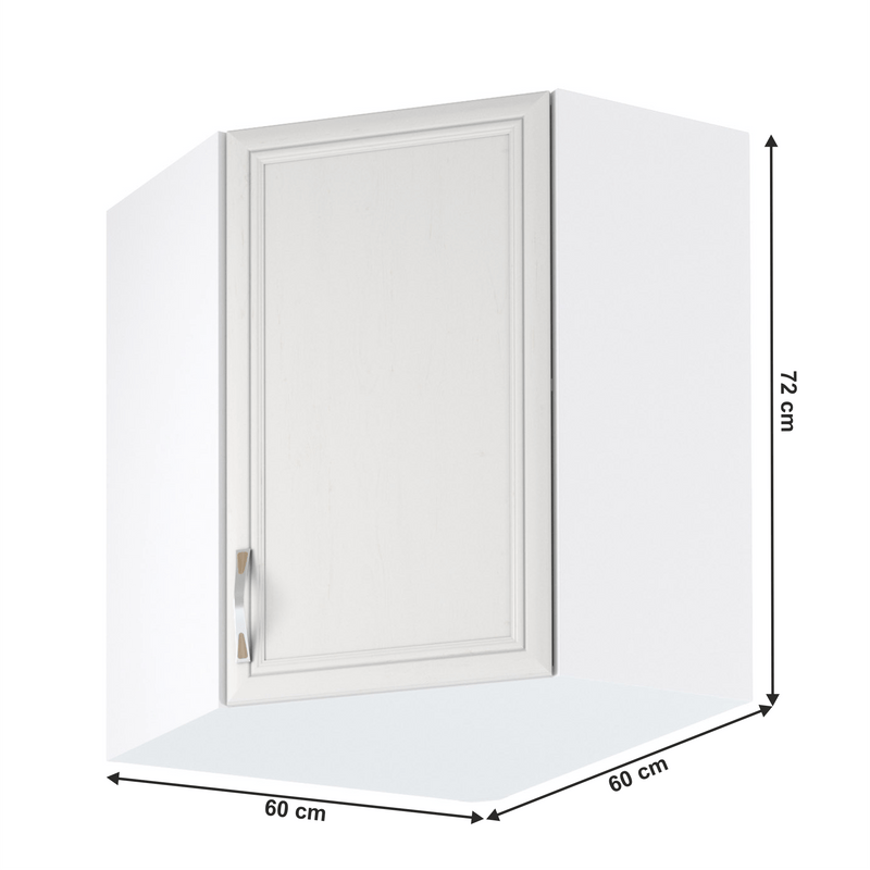 Felső sarokszekrény G60N, fehér/sosna Andersen, SICILIA