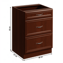 Alsószekrény D60S3 három fiókkal, dió Milano, SICILIA