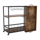 Tálalókocsi, tölgy smoke/fekete, SILVIUS